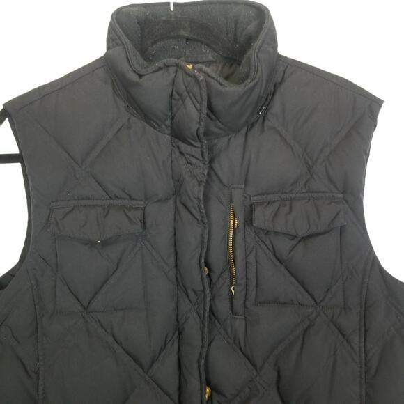 Lands End Womens Down Quilted Puffer Vest Gorpcore Sz L 14/16 Full Zip Outdoor - Picture 2 of 7